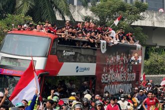 Suasana Kemeriahan Arak-arakan Timnas U-22 Di Jakarta