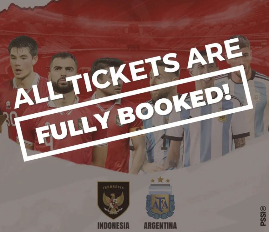 turunminum.id Penjualan Hari Ketiga Tiket Indonesia vs Argentina Ludes dalam 5 Menit