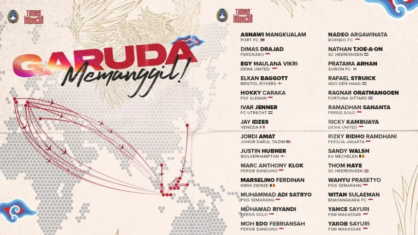 28 Pemain Timnas Indonesia Dipanggil Shin Tae-yong untuk Kualifikasi Piala Dunia 2026, Ada Thom Haye dan Ragnar Oratmangoen