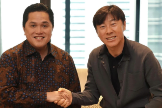 Shin Tae-yong Temui Erick Thohir, Bahas Persiapan Timnas Indonesia Melawan Vietnam di Kualifikasi Piala Dunia 2026