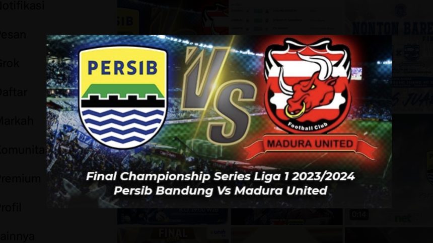 Link Live Streaming Final: Madura United vs Persib, 31 Mei 2024 (foto: twitter)