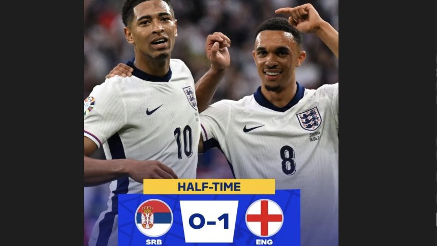 Jude Bellingham dan Trent Alexander-Arnold saat Melawan Serbia (foto: instagram)
