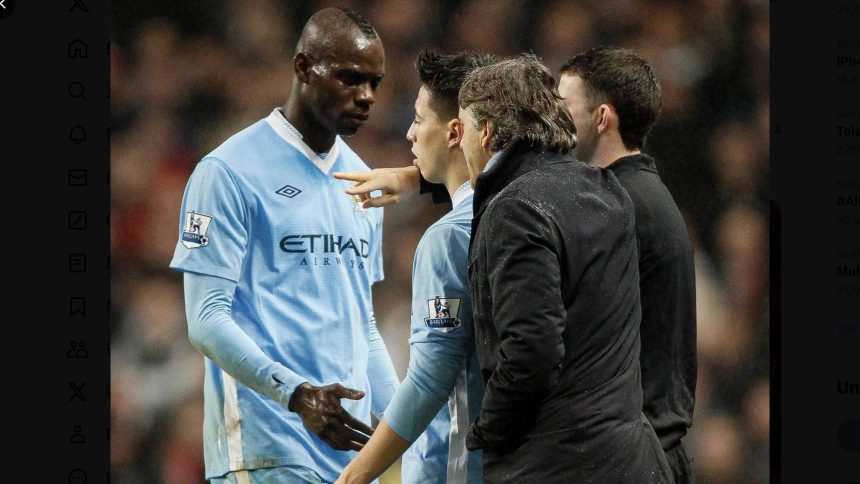 Hubungan Kontroversial Balotelli Dan Roberto Mancini (foto: twitter)