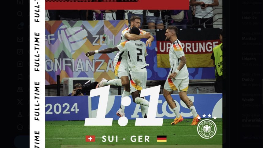 Euro 2024: Jerman Puncaki Grup A, Skotlandia Gagal Melaju (foto: twitter)