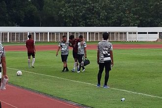 Salah satu pemain Timnas U-19 alami cedera saat latihan (Foto: Turunminum.id/da Yerimon)