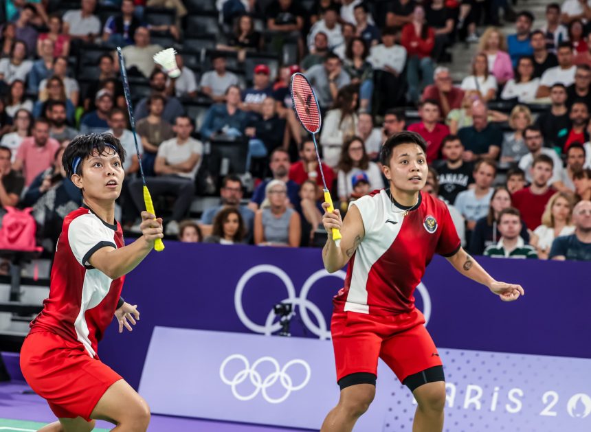 Apriani Rahayu/Siti Fadia kalah di laga pertama Olimpiade Parus 2024 (Foto: PBSI/Badmintonphoto/Mikael Ropars)