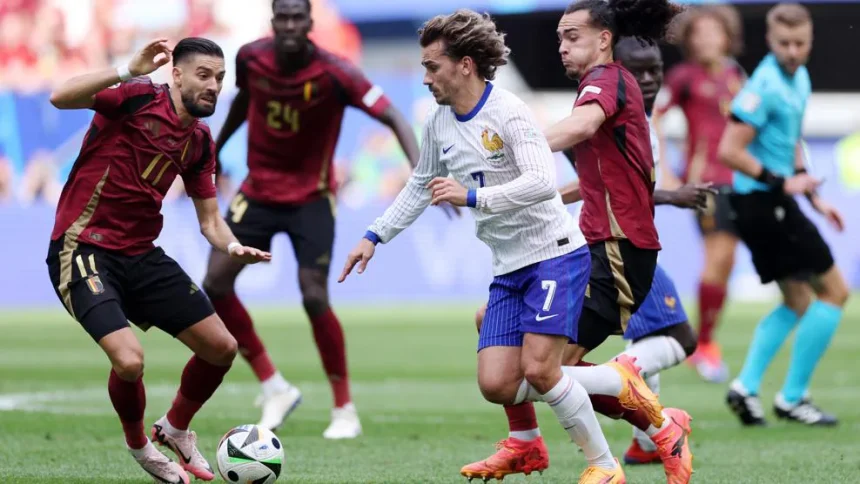 Prancus menang 1-0 atas Belgia di babak 16 besar Euro 2024 (Foto: UEFA.com/Getty Images)