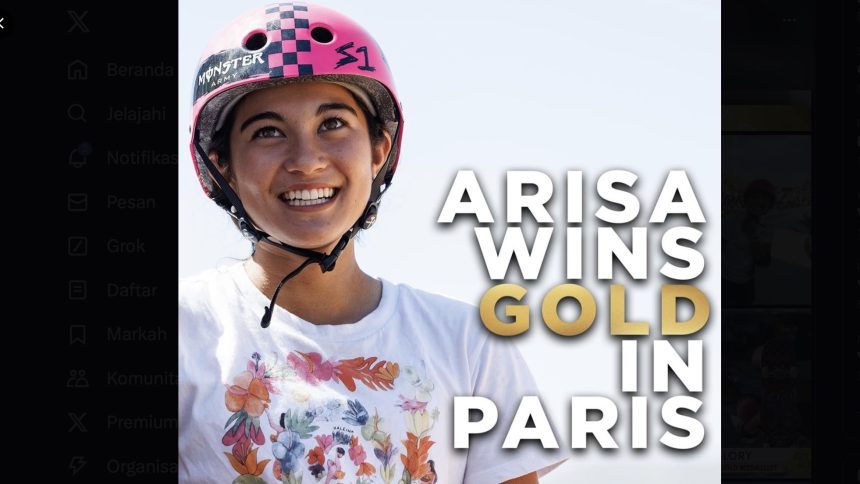 Arisa Trew: Raih Emas di Olimpiade Paris 2024 (foto: x)