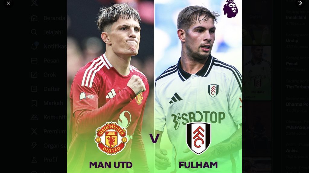 turunminum.id Inggris Man United vs Fulham: Liga Premier 2024/25 Pratinjau Man Utd vs Fulham: Liga Premier 2024/25 (foto: x)