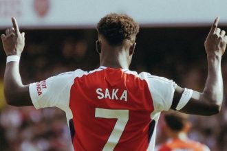 Saka Bersinar, Arsenal Kalahkan Wolves Skor 2-0 (foto: x)