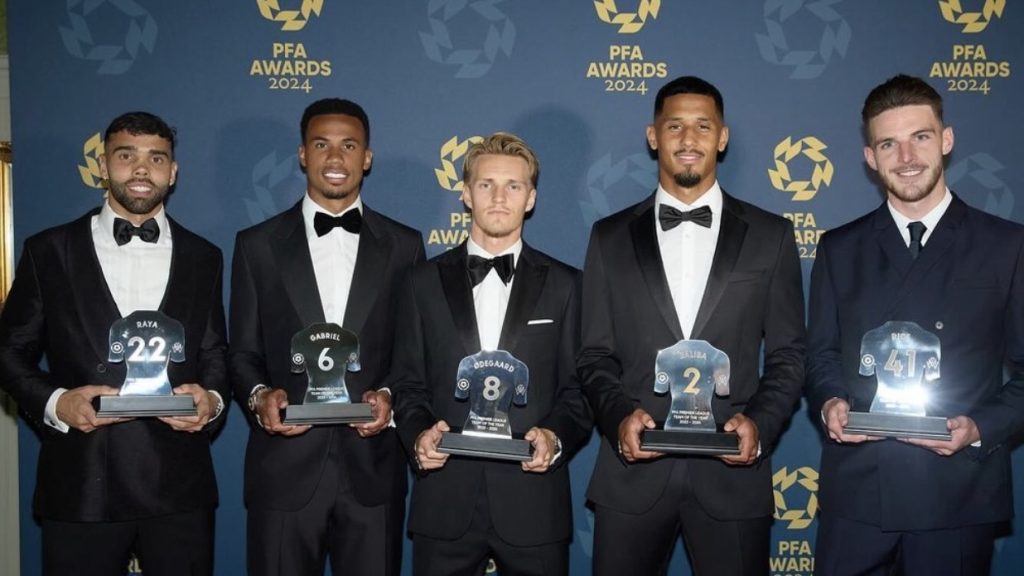 turunminum.id Inggris Arsenal Dominasi PFA Team of the Year 2023/24 Arsenal Dominasi PFA Team of the Year 2023/24 (foto: x)