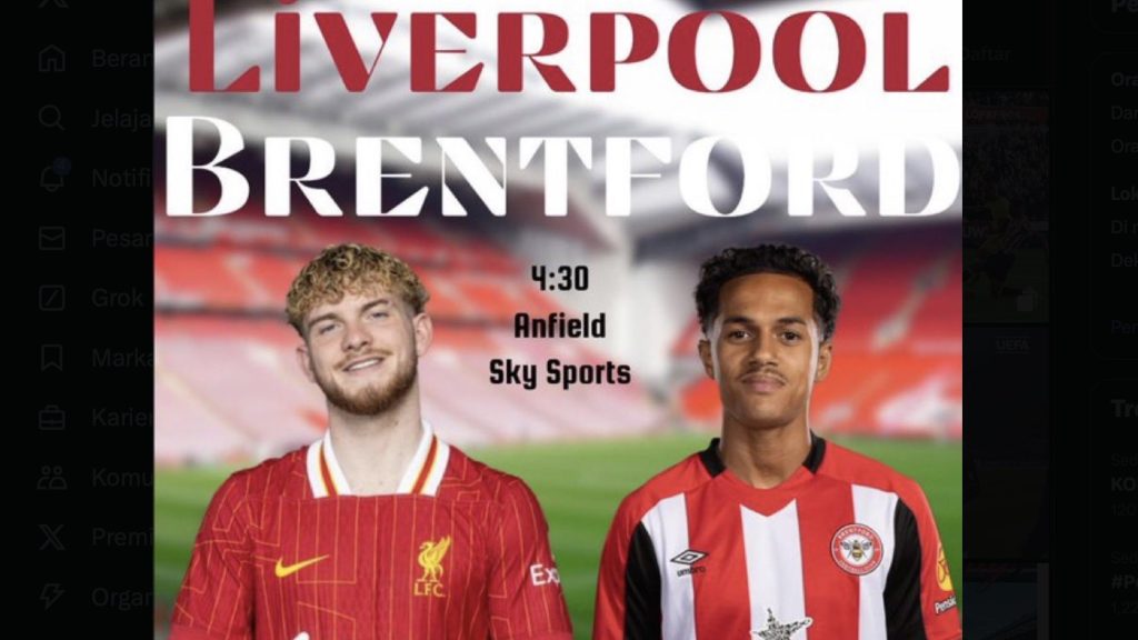 turunminum.id Inggris Liverpool vs Brentford: Prediksi Kemenangan Premier League Liverpool vs Brentford: Prediksi Premier League (foto: x)