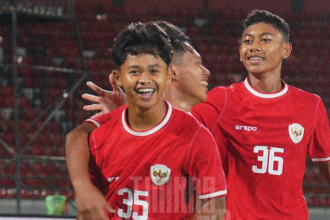 menang 3-1 atas India dalam pertandingan uji coba yang berlangsung di Stadion Kapten I Wayan Dipta, Minggu (25/8/2024) malam.(Foto:Instagram/@timnasindonesia)