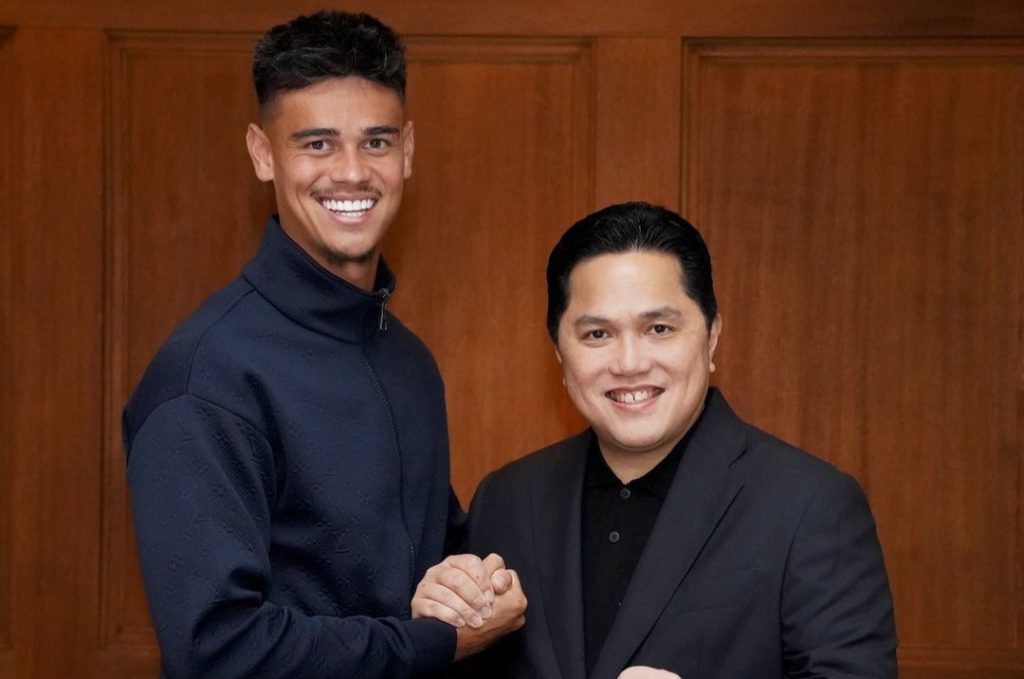 turunminum.id Timnas Shin Tae-yong Sambut Baik Kedatangan Mees Hilgers dan Eliano Rejinders Mees Hilgers bertemu Ketua Umum PSSI, Erick Thohir (Foto: Instagram/erickthohir)