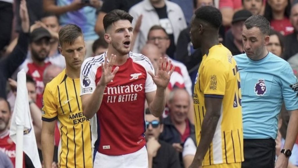 turunminum.id Inggris Kartu Merah Declan Rice, Arsenal 1-1 Vs Brighton Kartu Merah Declan Rice, Arsenal 1-1 Vs Brighton (foto: x)