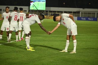 Selebrasi pemain Timnas U-20 usai jebol gawang Timor Leste (Foto: Turunminum.id/Rifqi Dian Saputra)