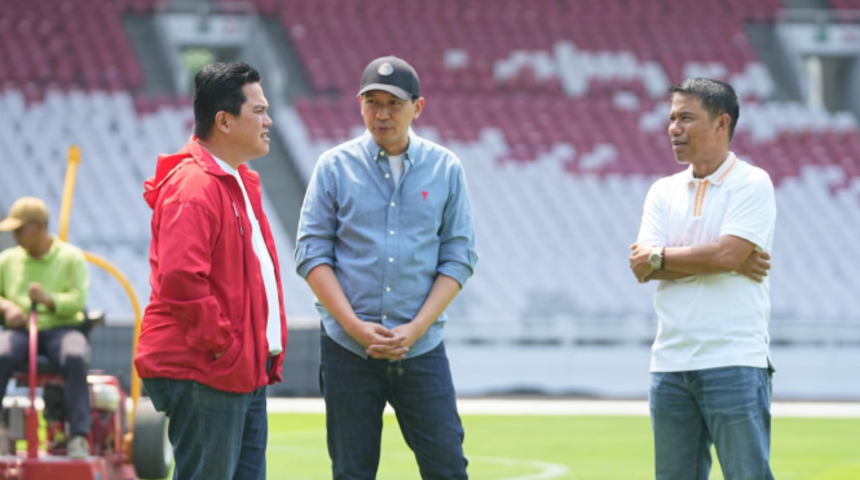 Erick Thohir Pastikan Stadion GBK Siap Jelang Laga Krusal Timnas Indonesia vs Australia. (Foto:PSSI)
