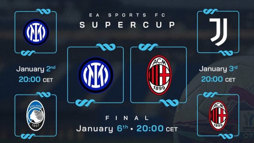 Final Supercoppa Italia 2024 pertemukan Inter Milan vs AC Milan (Foto: Instagram/@seriea)